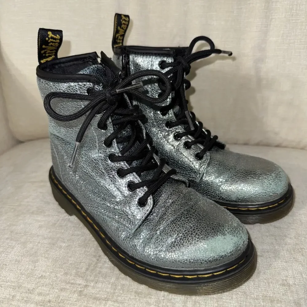 Dr Martens 1460 J Multi Glitter Boots Size 2 US Shiny Airwair